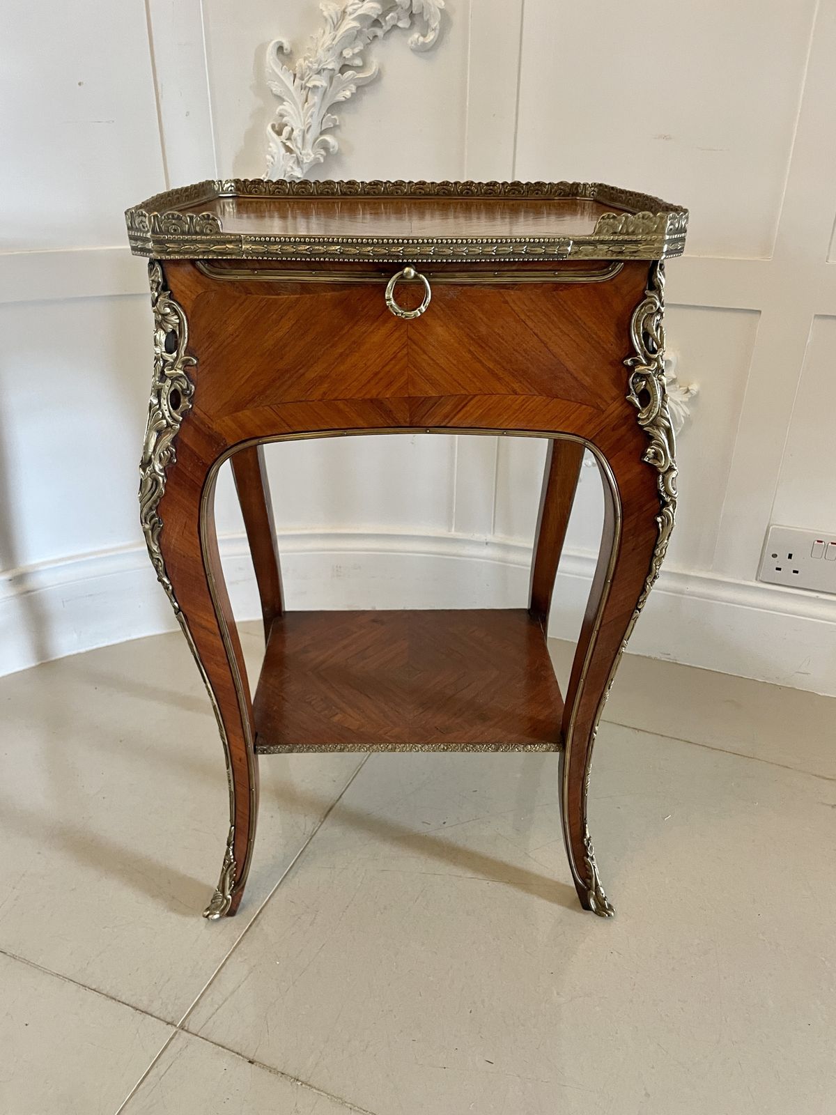 2995.0 Fine Quality Antique Freestanding French Kingwood And Ormolu Mounted Side Table photo