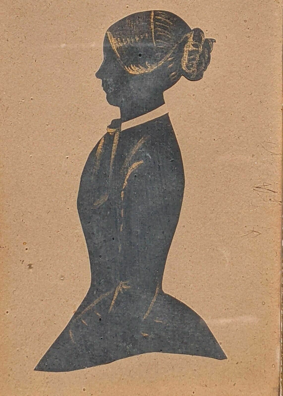 Georgian Silhouette Painting Of Young Girl photo furniture