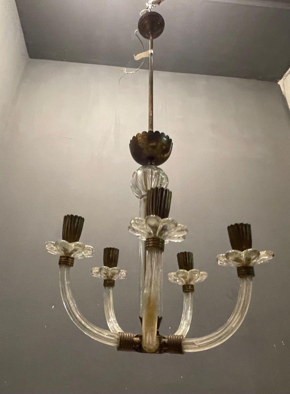 Murano Glass Barovier Chandelier 1940’s photo vinterior