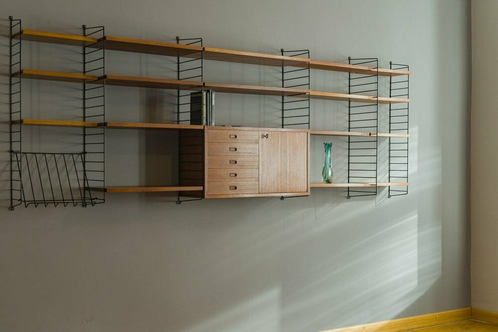Teak Modular Wall Shelf By Nils Strinning For String, 1960s photo Furniture
