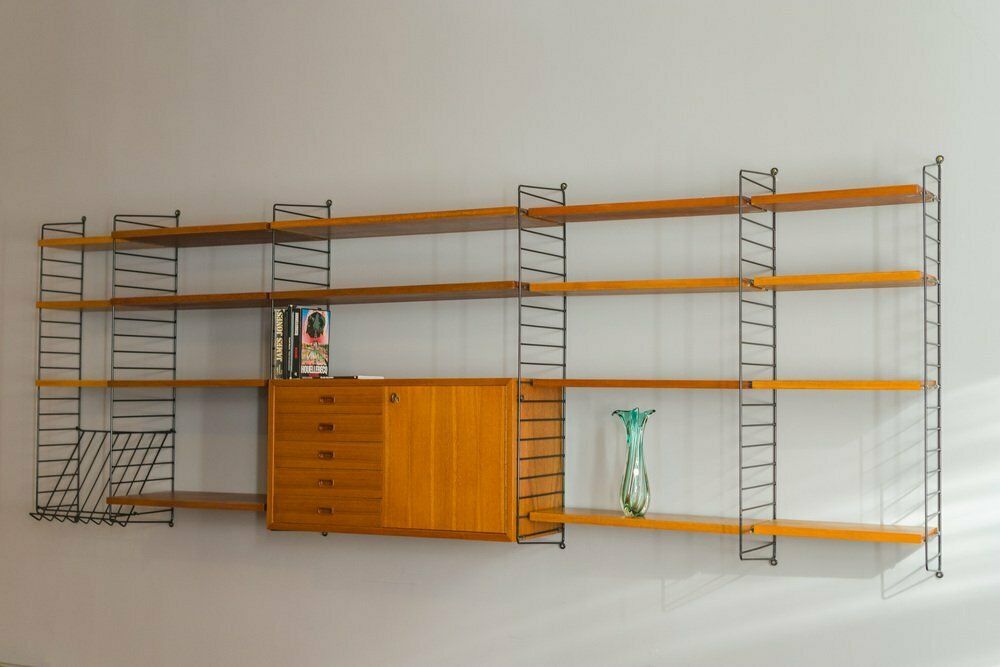 photo for sale Teak Modular Wall Shelf By Nils Strinning For String, 1960s