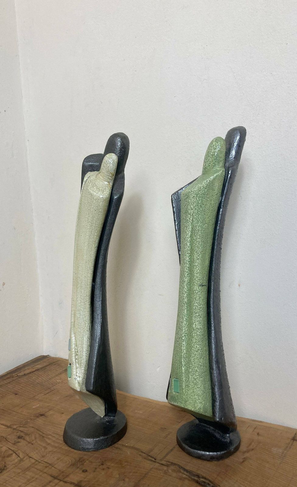 Mid Century, Designer Art Deco Metal And Plaster Sculptures, Art Figure Collectible Abstract Piece photo 679.0