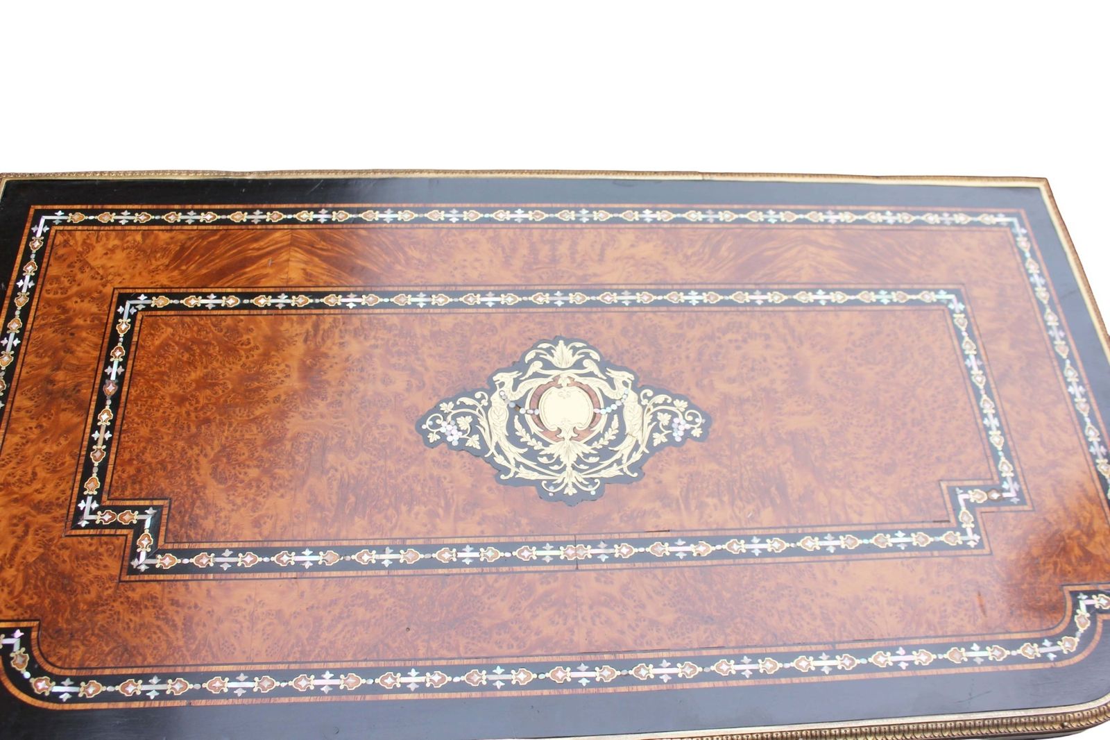 Exceptional 19th Century French Napoleon III Inlaid  Of Mother Of Pearl  And Burr Walnut Card Table photo 1900.0