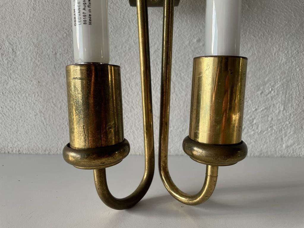 photo furniture Art Deco Brass Industrial Cinema Sconce With Two Fluorescent Tubes, 1930s, Germany