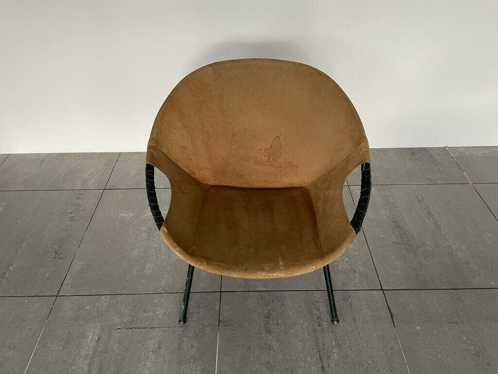 Mid Century Modern Suede Leather Balloon Lounge Chair By Hans Olsen, 1950s, Denmark photo Furniture