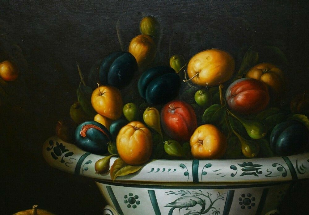Georgian Still Life Oil Painting Fruit Bowl Art photo Art