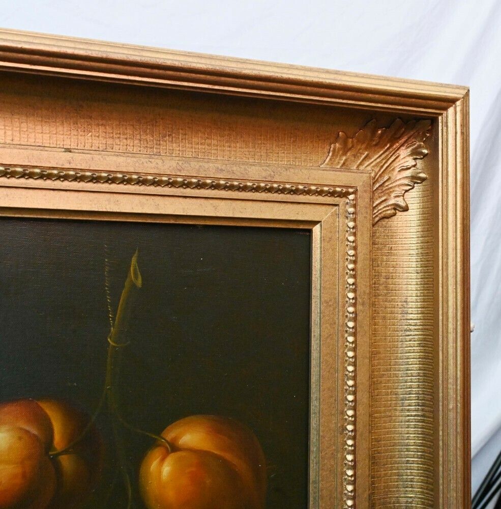 Georgian Still Life Oil Painting Fruit Bowl Art photo vintage