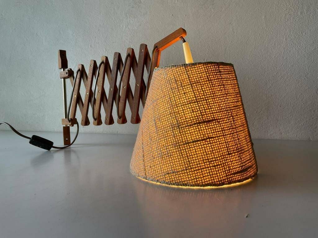 Mid Century Modern Fabric And Wood Accordion Lamp, 1960s photo 658.44