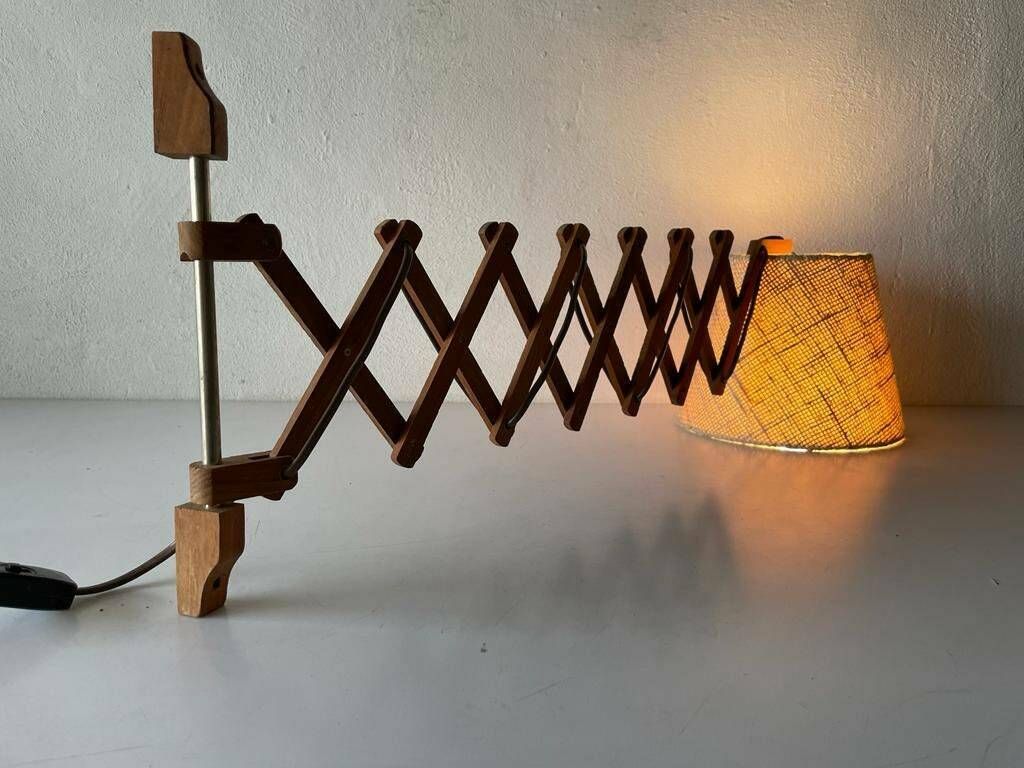 Mid Century Modern Fabric And Wood Accordion Lamp, 1960s photo buy