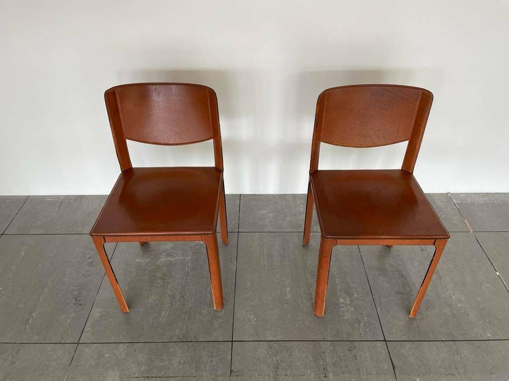 Pair Of Italian Leather Chairs By Matteo Grassi, 1970s, Italy photo furniture