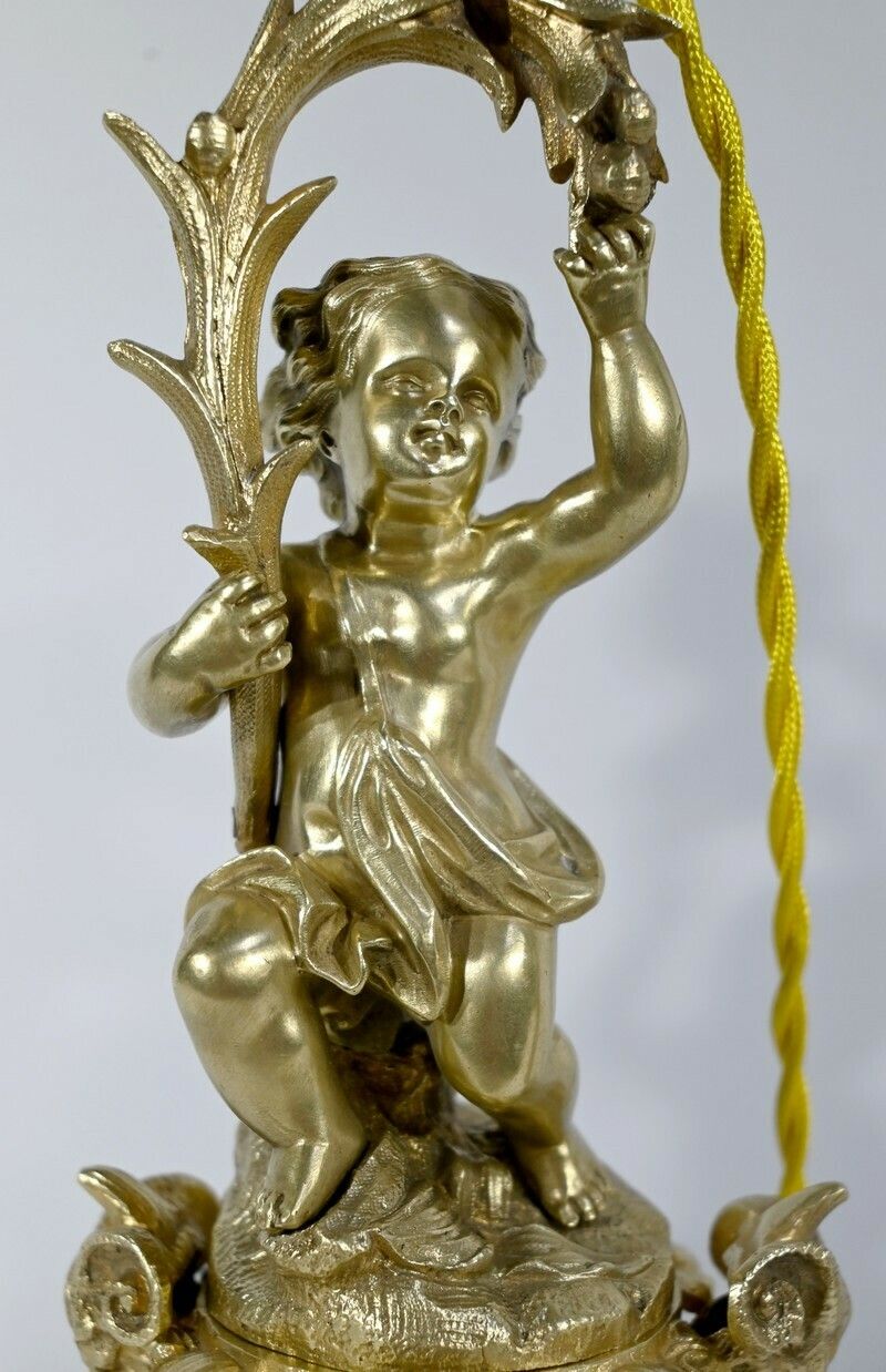 Pair Of Candlesticks In Gilt Bronze, Napoleon III Period   Mid 19th Century photo vintage