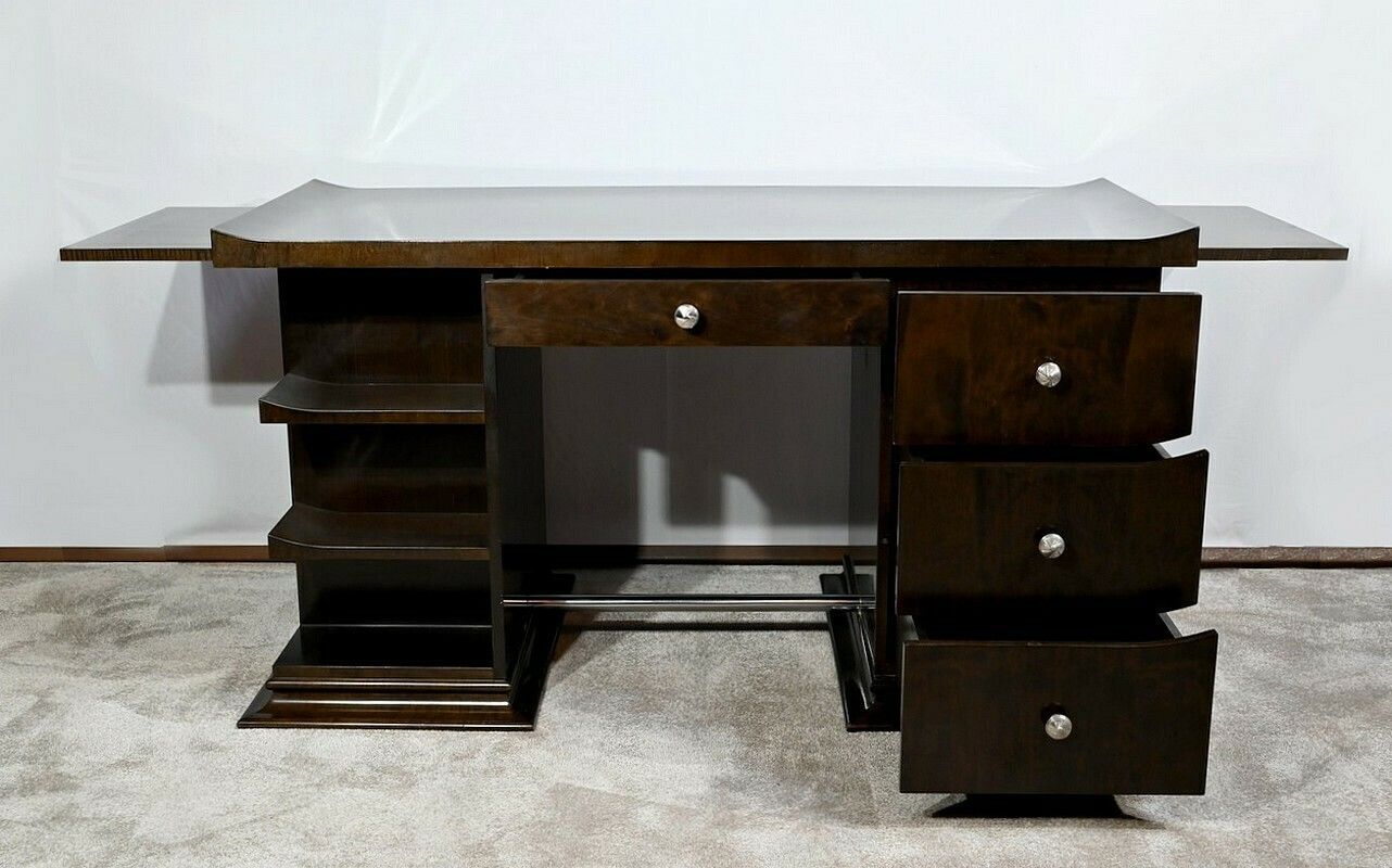 Sycamore Desk And Armchair Set, Attributed To Hugues Chevalier – 1980 photo 6030.65