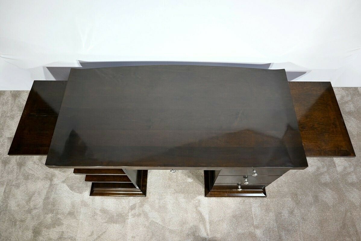 Sycamore Desk And Armchair Set, Attributed To Hugues Chevalier – 1980 photo vinterior