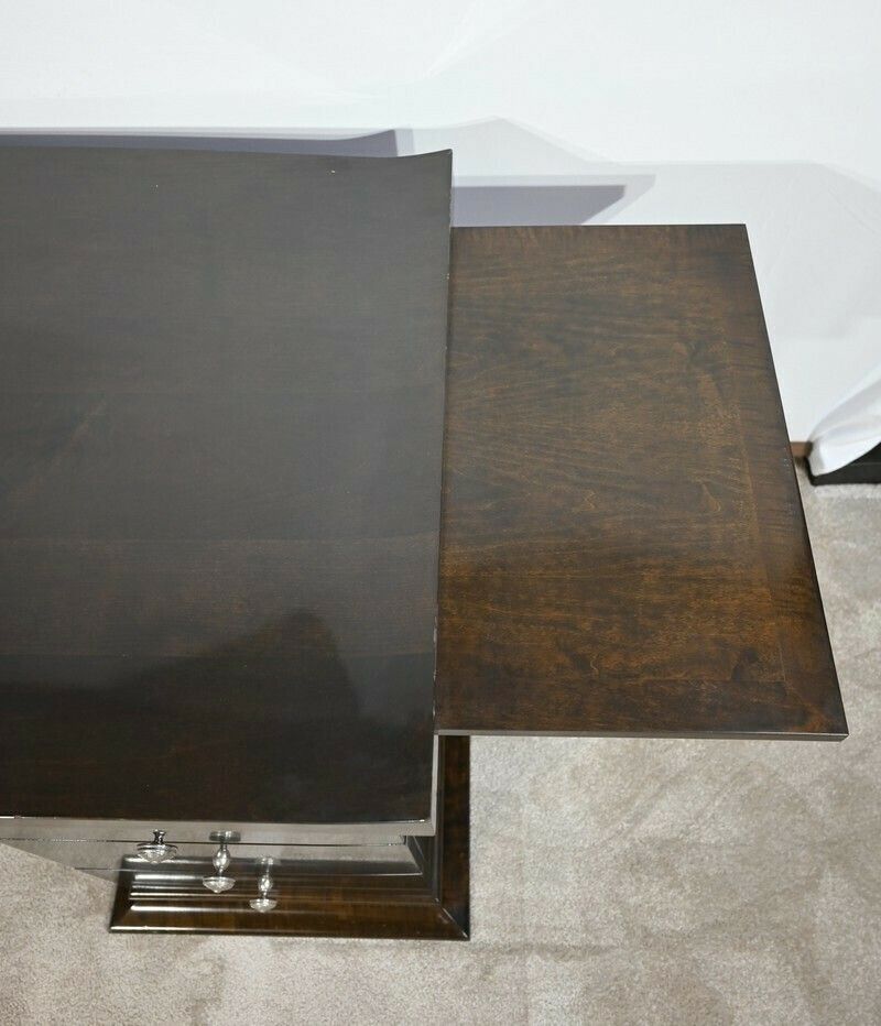 Sycamore Desk And Armchair Set, Attributed To Hugues Chevalier – 1980 photo vintage