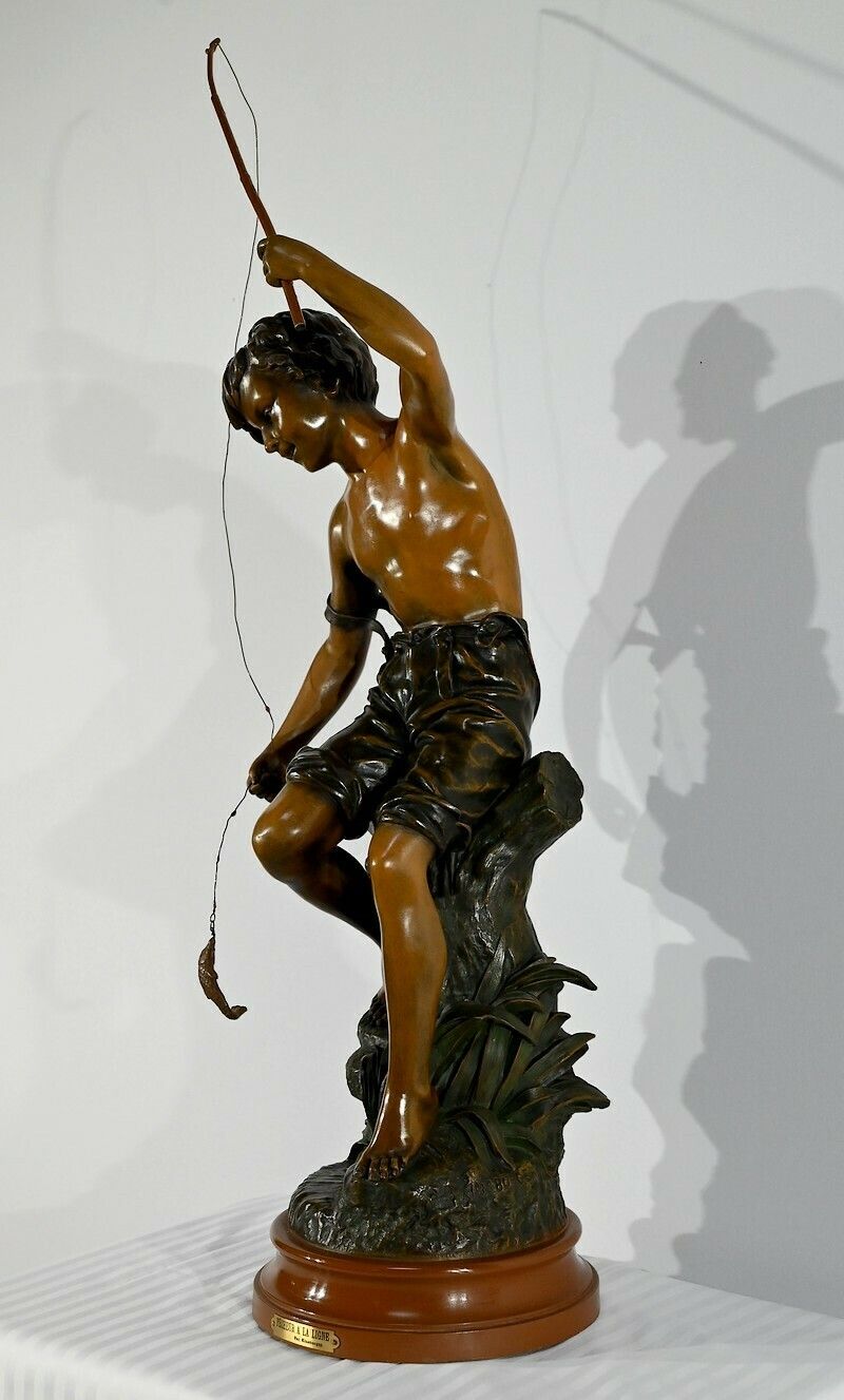 Important Spelter "The Angler", Signed S.Kindsburger   Early 20th Century photo Art