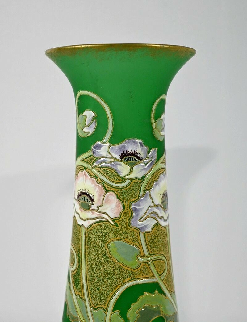 photo vintage Pair Of Glass Paste Vases, Legras, Art Nouveau   Late 19th Century