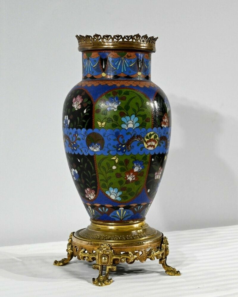 Vase In Gilt Bronze And Enamels   Late 19th Century photo furniture