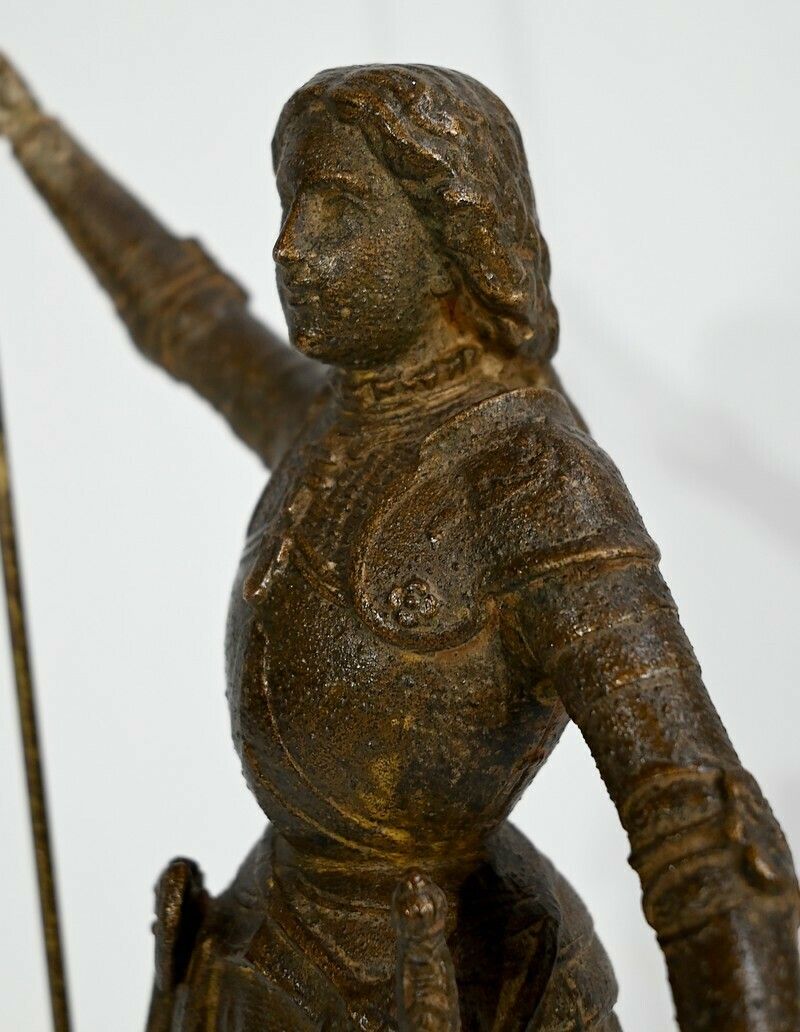 Spelter Of Joan Of Arc Victorious, Signed A. Foulon   Late 19th Centur photo buy