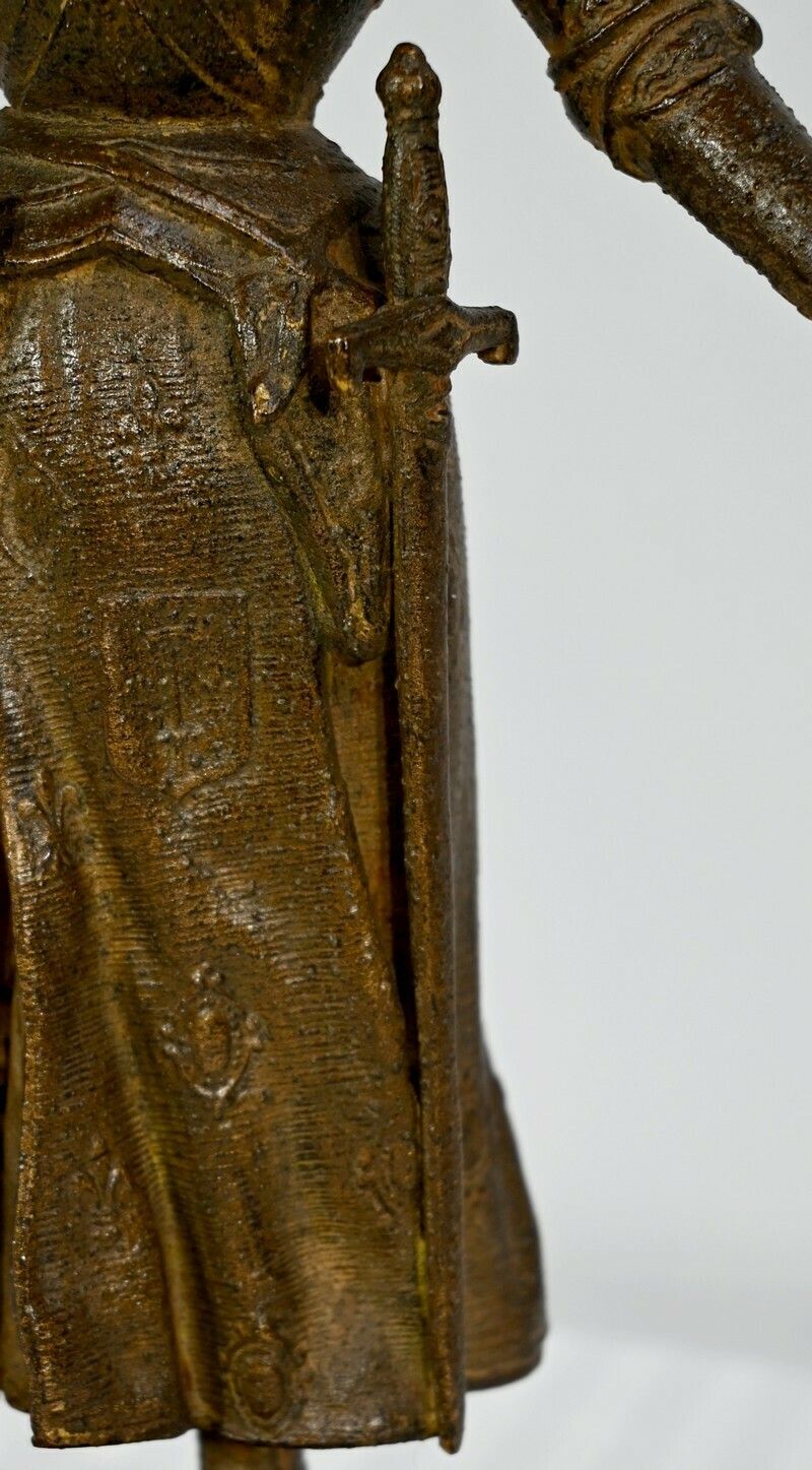 photo for sale Spelter Of Joan Of Arc Victorious, Signed A. Foulon   Late 19th Centur