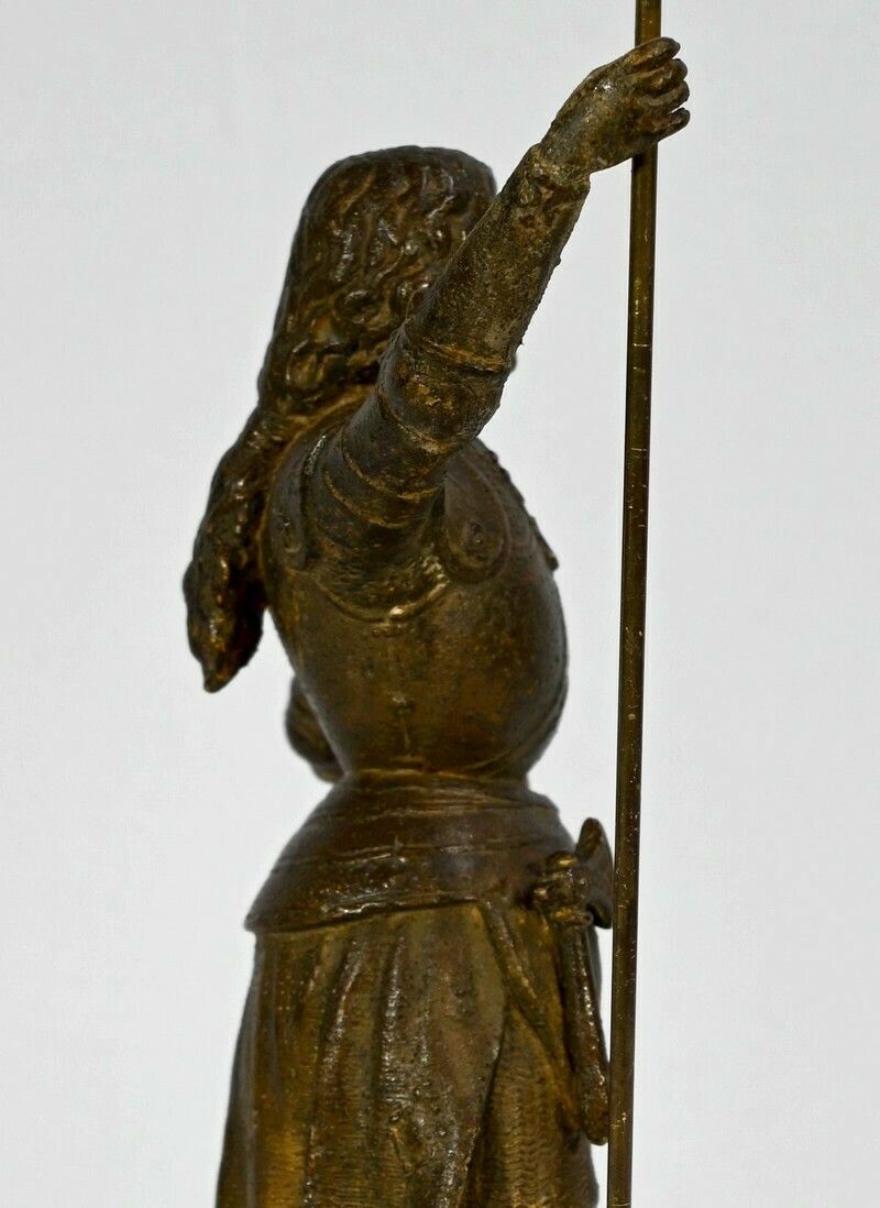 photo vinterior Spelter Of Joan Of Arc Victorious, Signed A. Foulon   Late 19th Centur