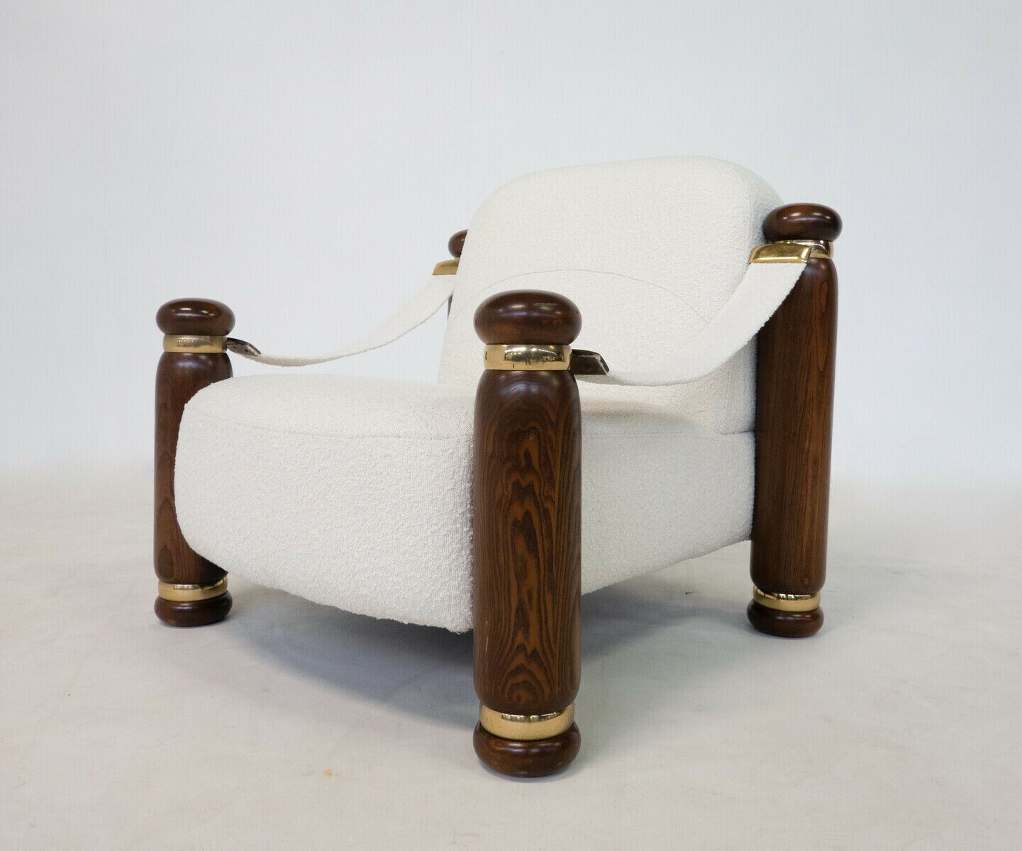 Pair Of Italian Mid Century Boucle Armchairs photo Furniture