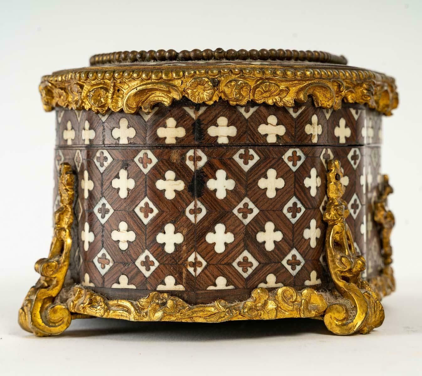 Jewelry Box In Marquetry Of The 19th Century photo Home Decor
