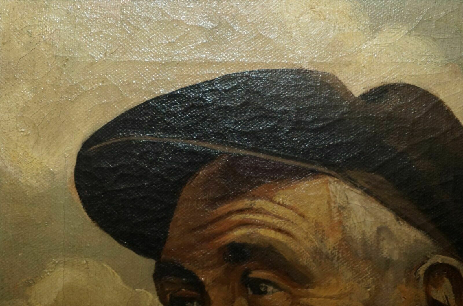 750.0 Jma Kensinck Signed Dutch Oil On Canvas Painting Of Old Man Smoking A Pipe photo