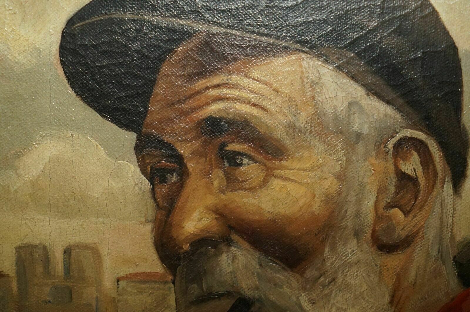 photo buy Jma Kensinck Signed Dutch Oil On Canvas Painting Of Old Man Smoking A Pipe