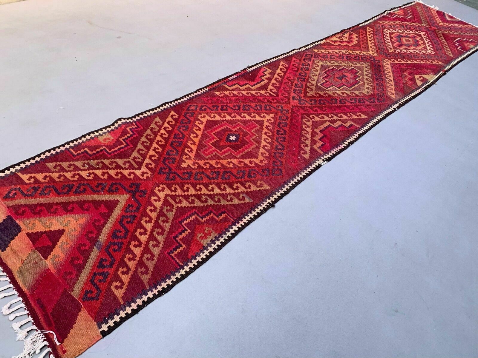 photo for sale Old Turkish Kilim Runner 480x95 Cm, Vintage Kelim Rug, Long And Narrow