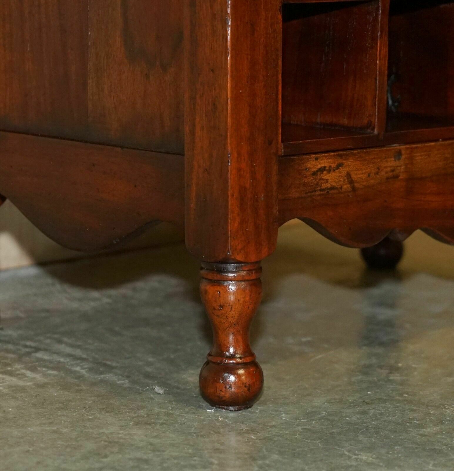 photo for sale Marble Topped Side Table With Wine Bottle Holders For 20 Bottles & Serving Tray