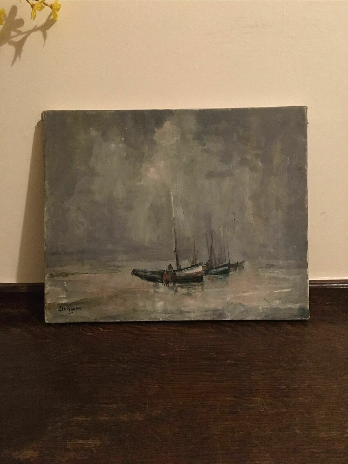 Vintage Seascape Signed De Grasse Oil Painting