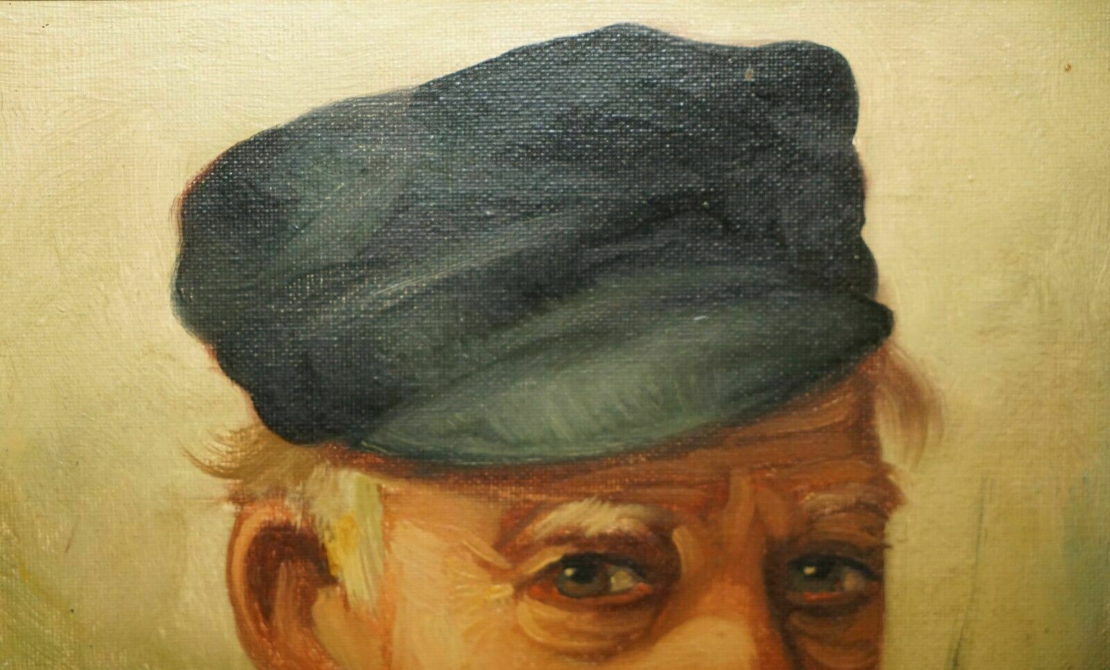 photo furniture Antique Signed Dutch Oil On Canvas Painting Of Old Man Fisherman Smoking A Pipe