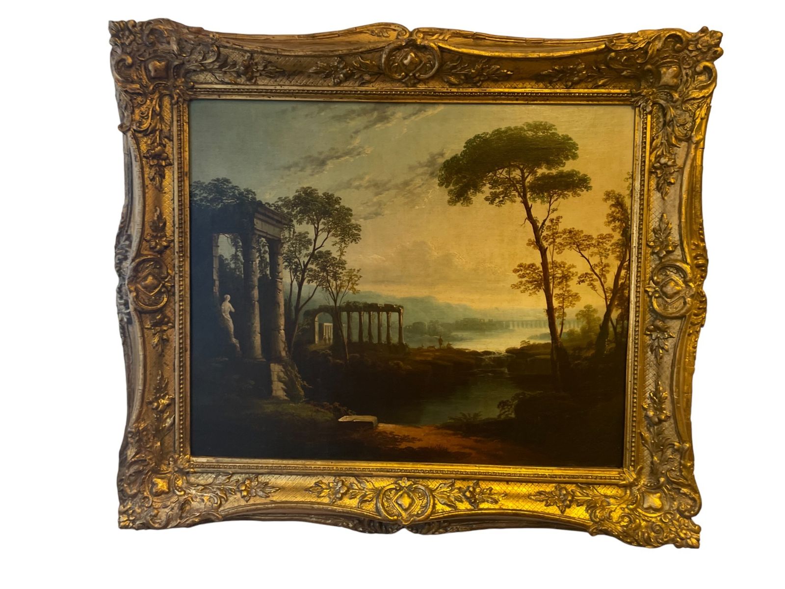 Late 18th Century Italinate Landscape With Classical Ruins
