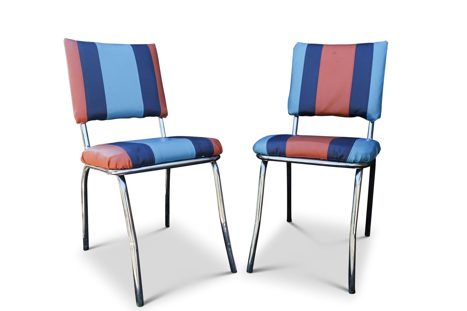 A Pair Of 1950's Retro Americana Chrome Diner Chairs Ol