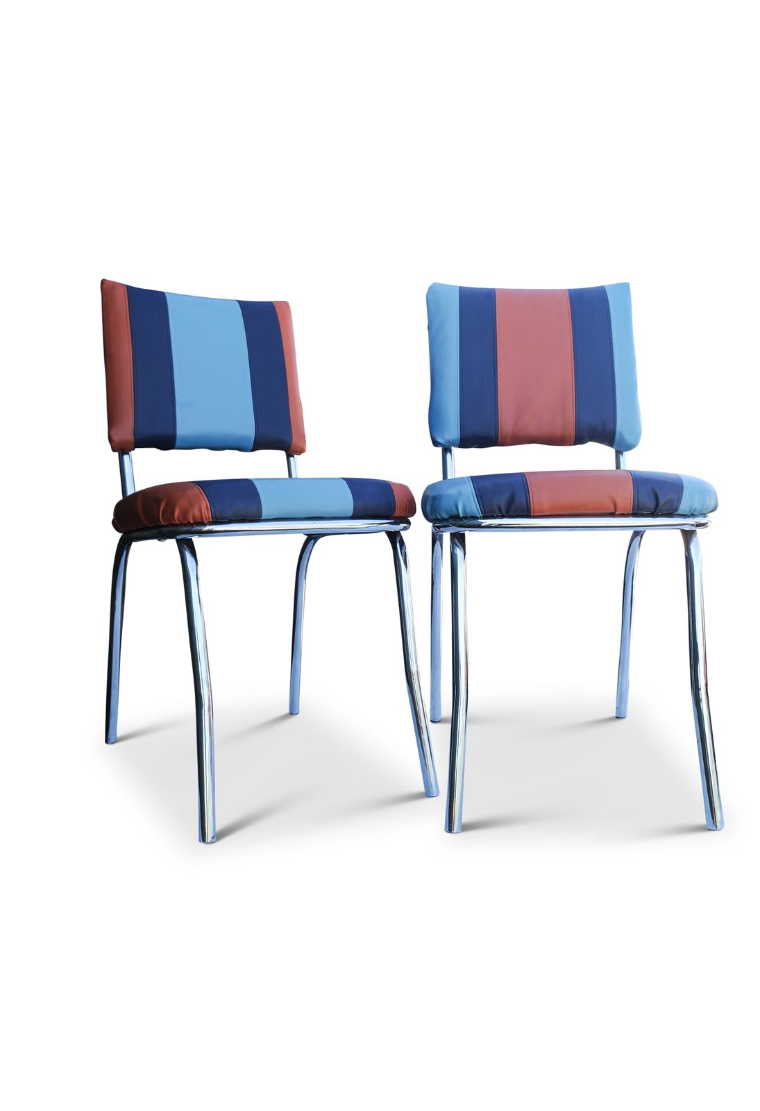 A Pair Of 1950's Retro Americana Chrome Diner Chairs Ol photo for sale