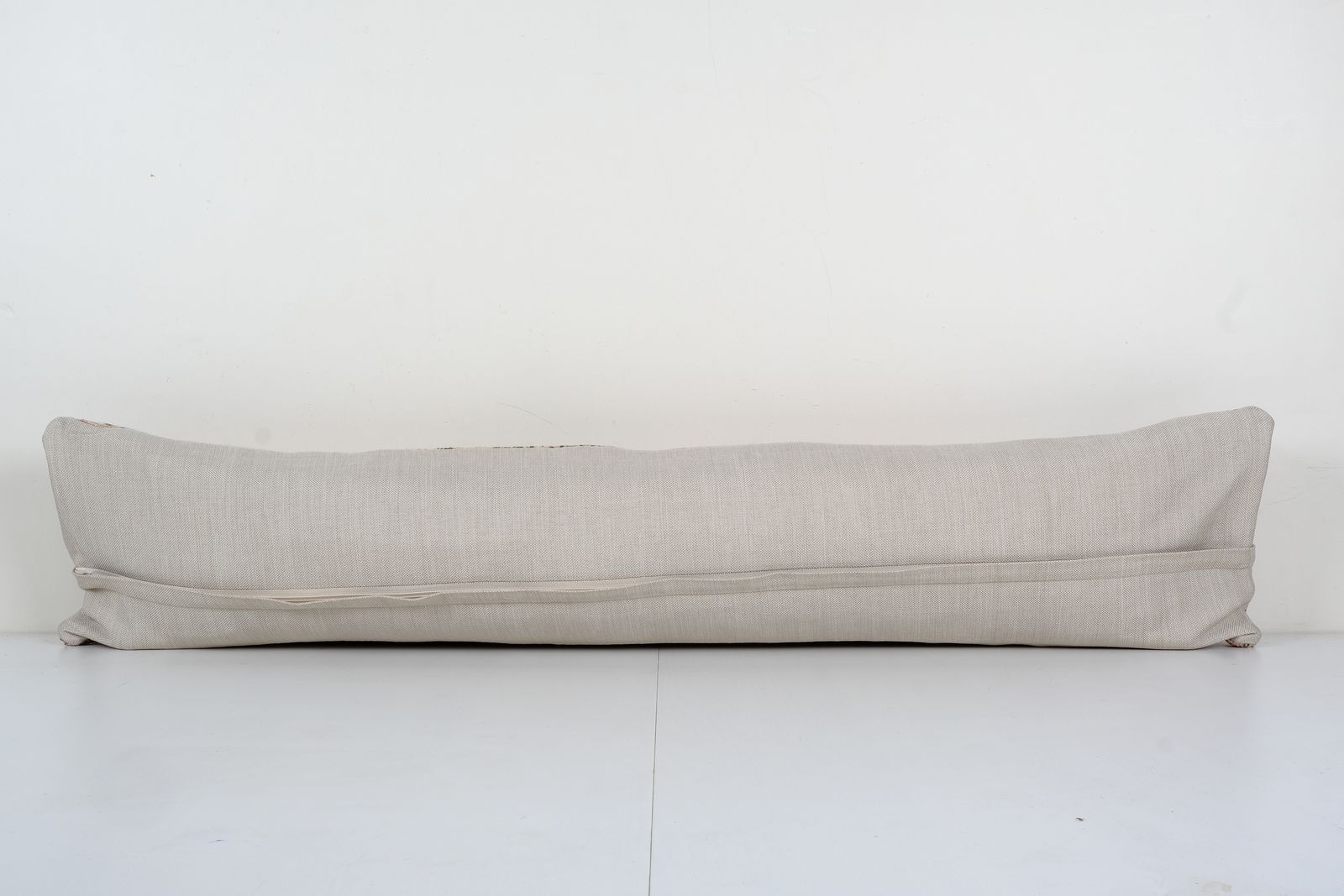 Turkish Oversize Carpet Pillow, Anatolian Blue Handmade Wool Cushion Cover 11'' X 46'' photo Textiles