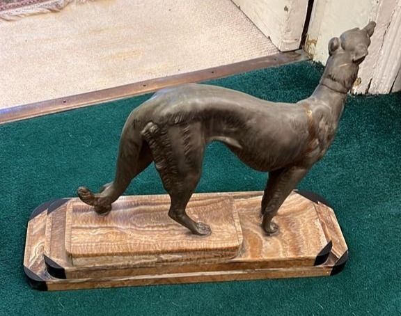 Beautiful Spelter Lurcher Figure In The Manner Of Irénée Rochard photo 540.0