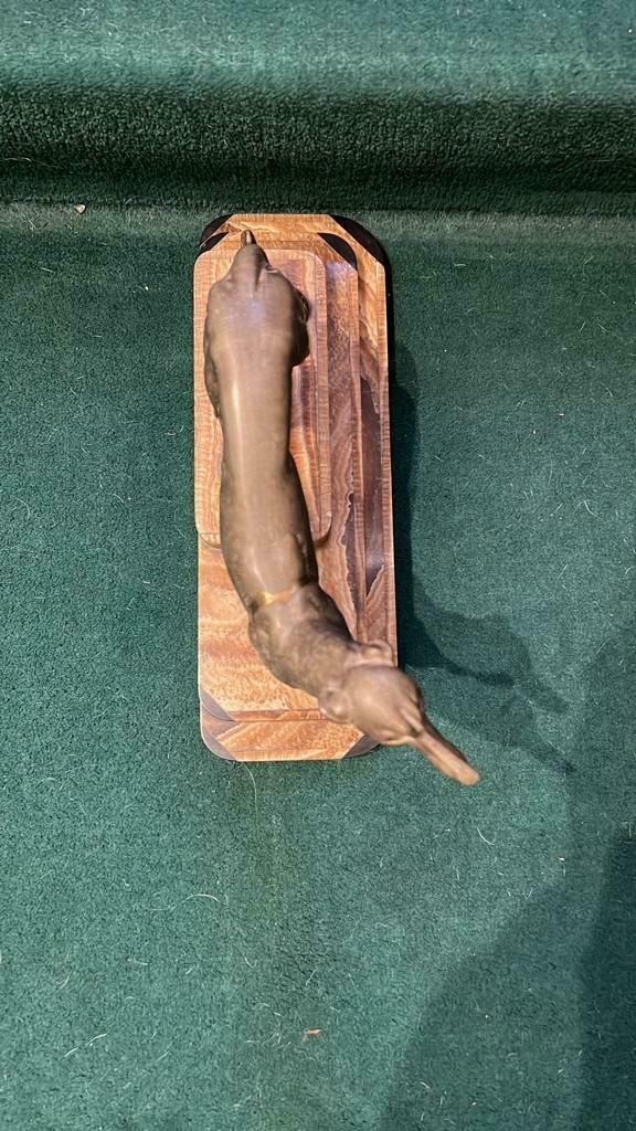 Beautiful Spelter Lurcher Figure In The Manner Of Irénée Rochard photo vinterior
