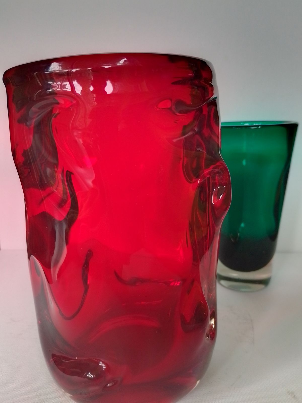 Whitefriars Glass Ruby Red"Knobbly" Vase  9609 Designed By Harry Dyer & William Wilson photo 60.0