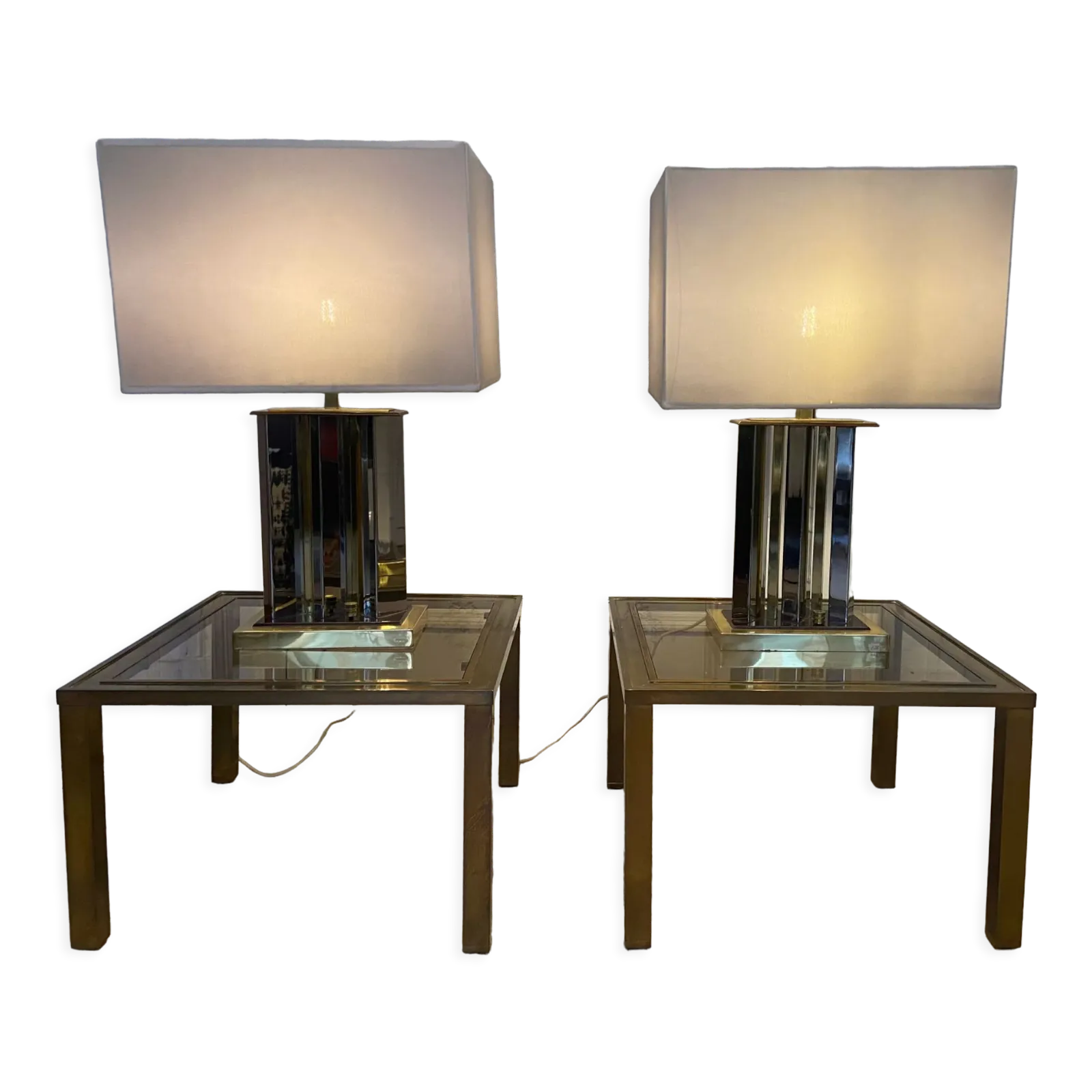 Pair Of Romeo Rega Lamps, Signed photo Lighting