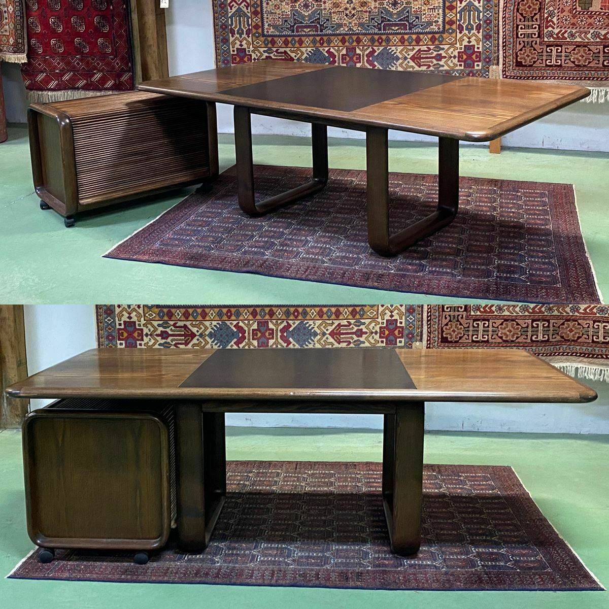 Desk With Mobile Unit From The 1970s In Ash Wood By Burkhard Vogtherr For Rosenthal