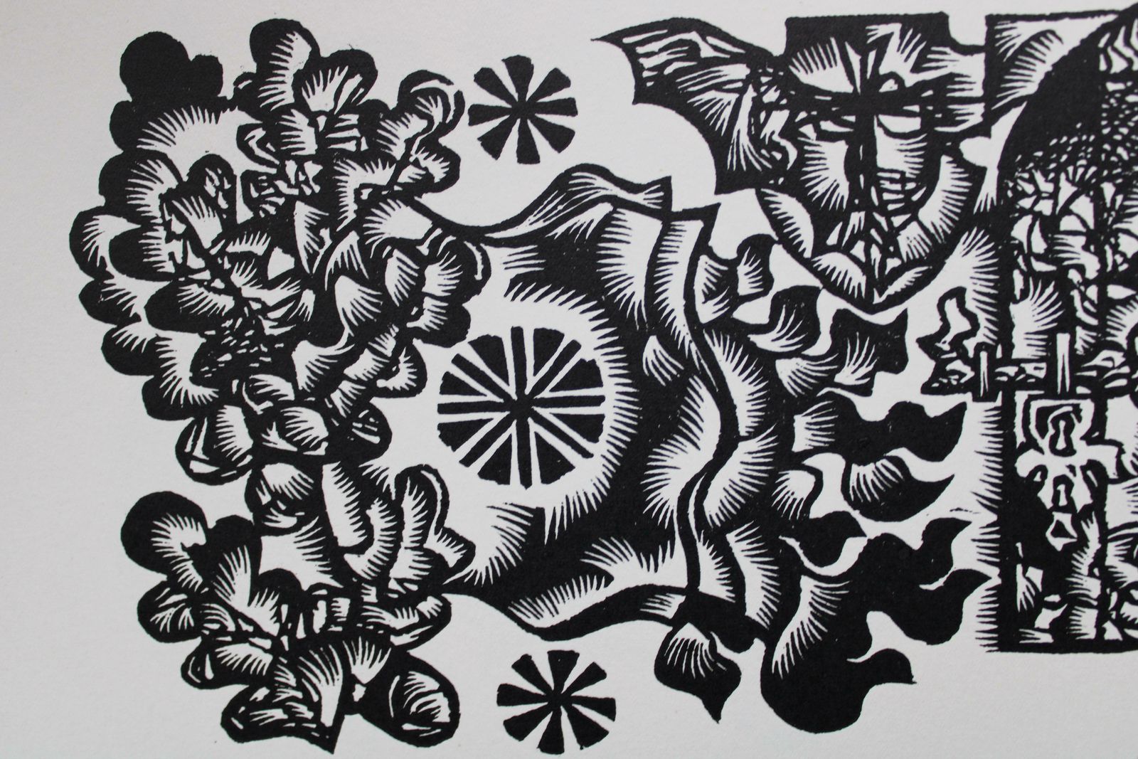 Dainis Rozkalns Manor. 1982. Paper, Linocut photo Art