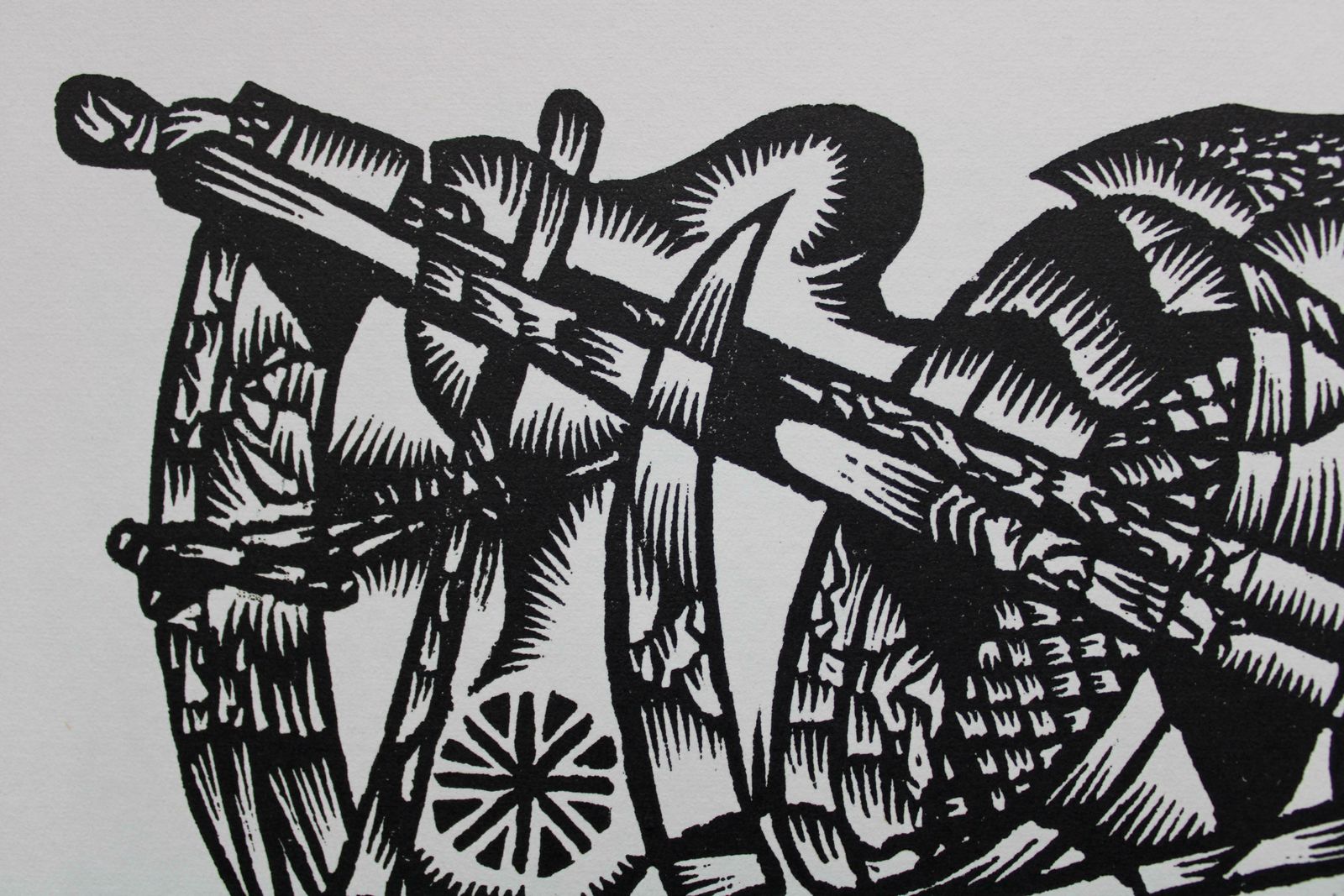 Dainis Rozkalns Bat And Tools. 1982. Paper, Linocut, photo for sale