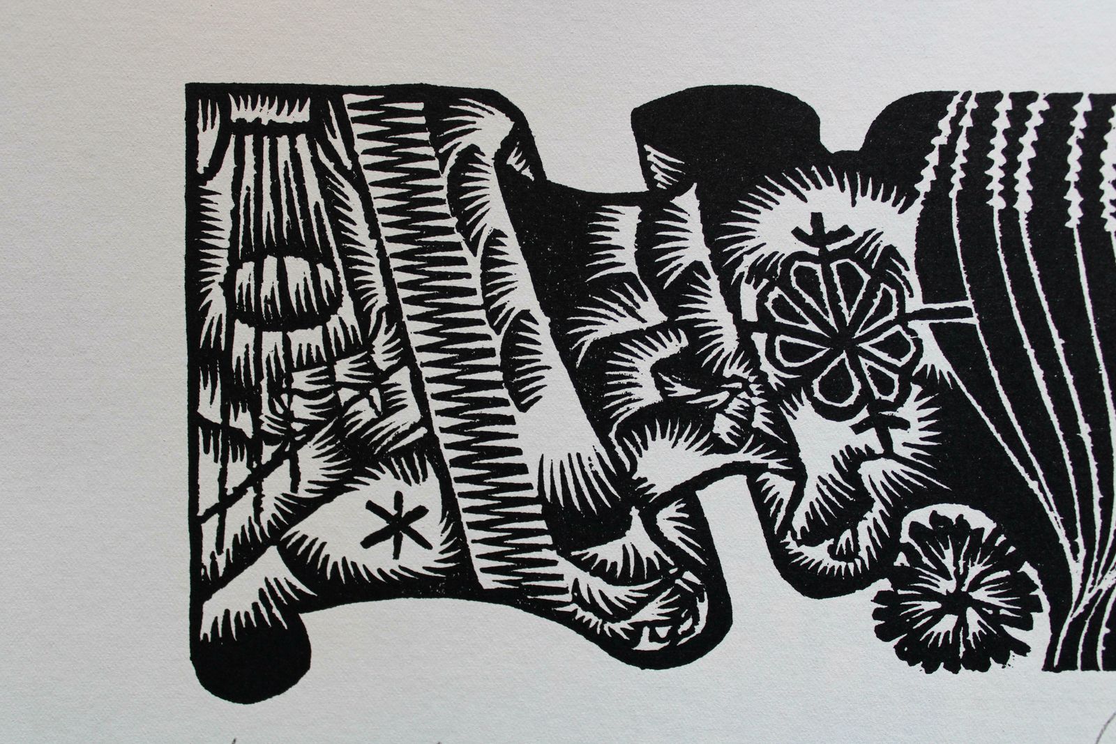 Dainis Rozkalns Midsummer Wreath. Nr. 2. 1984. Paper, Linocut, photo furniture