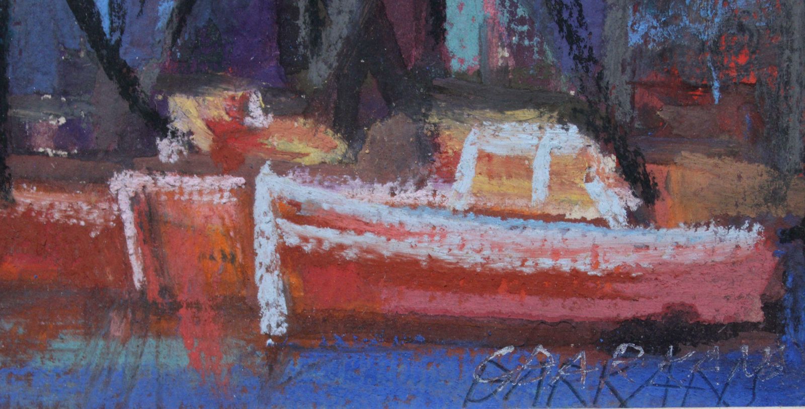 Georgs Barkans Boats. Paper/Pastel. photo for sale