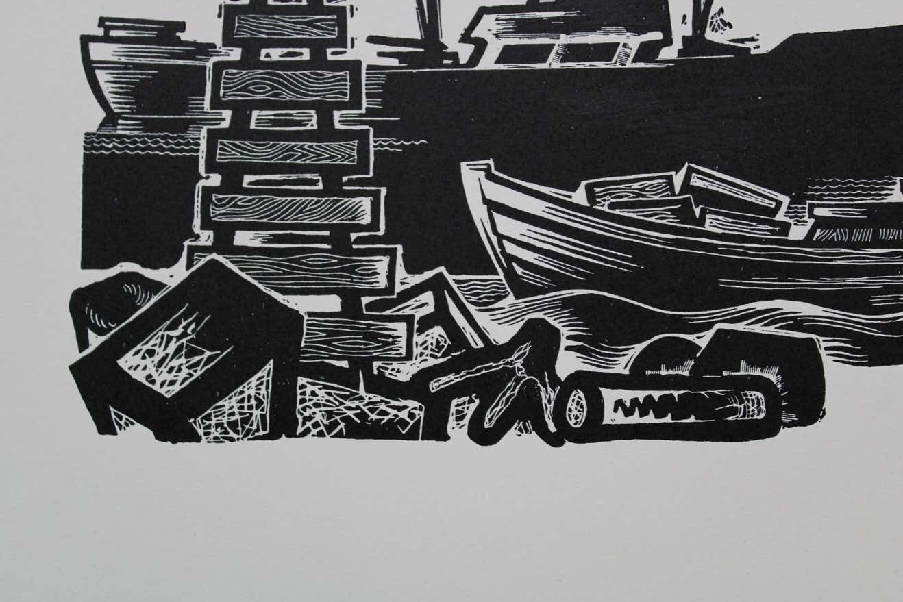 Dainis Rozkalns Meeting. Paper, Linocut, photo furniture