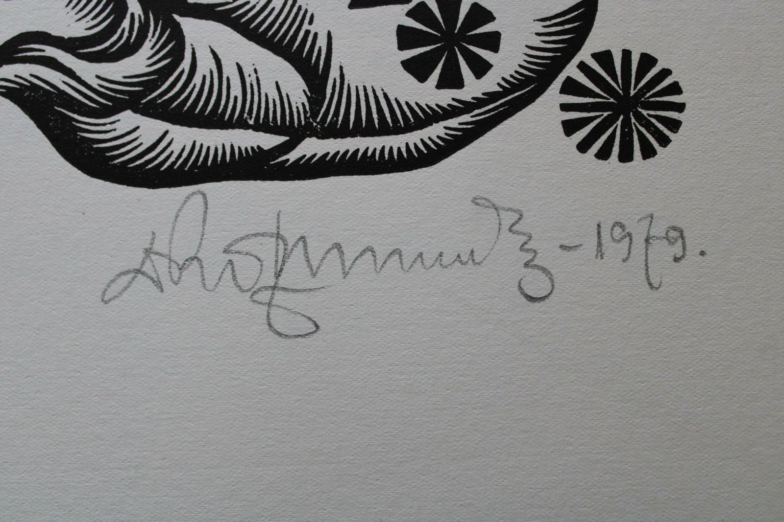 Dainis Rozkalns Herd. 1979. Paper, Linocut, 1979 photo Art