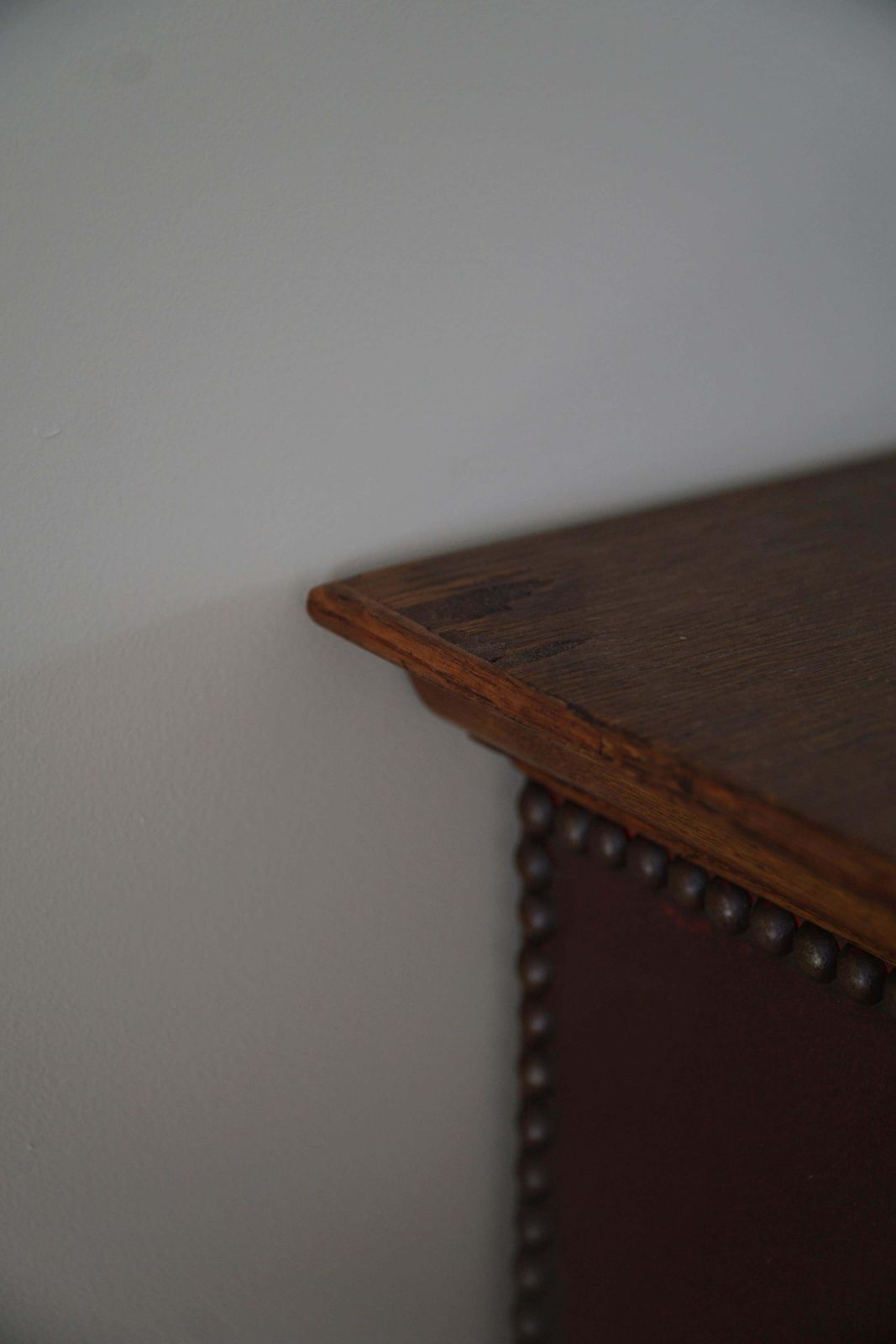 13155.0 Otto Schultz, Swedish Modern Cabinet In Leather, Oak & Brass Nails, 1930s photo
