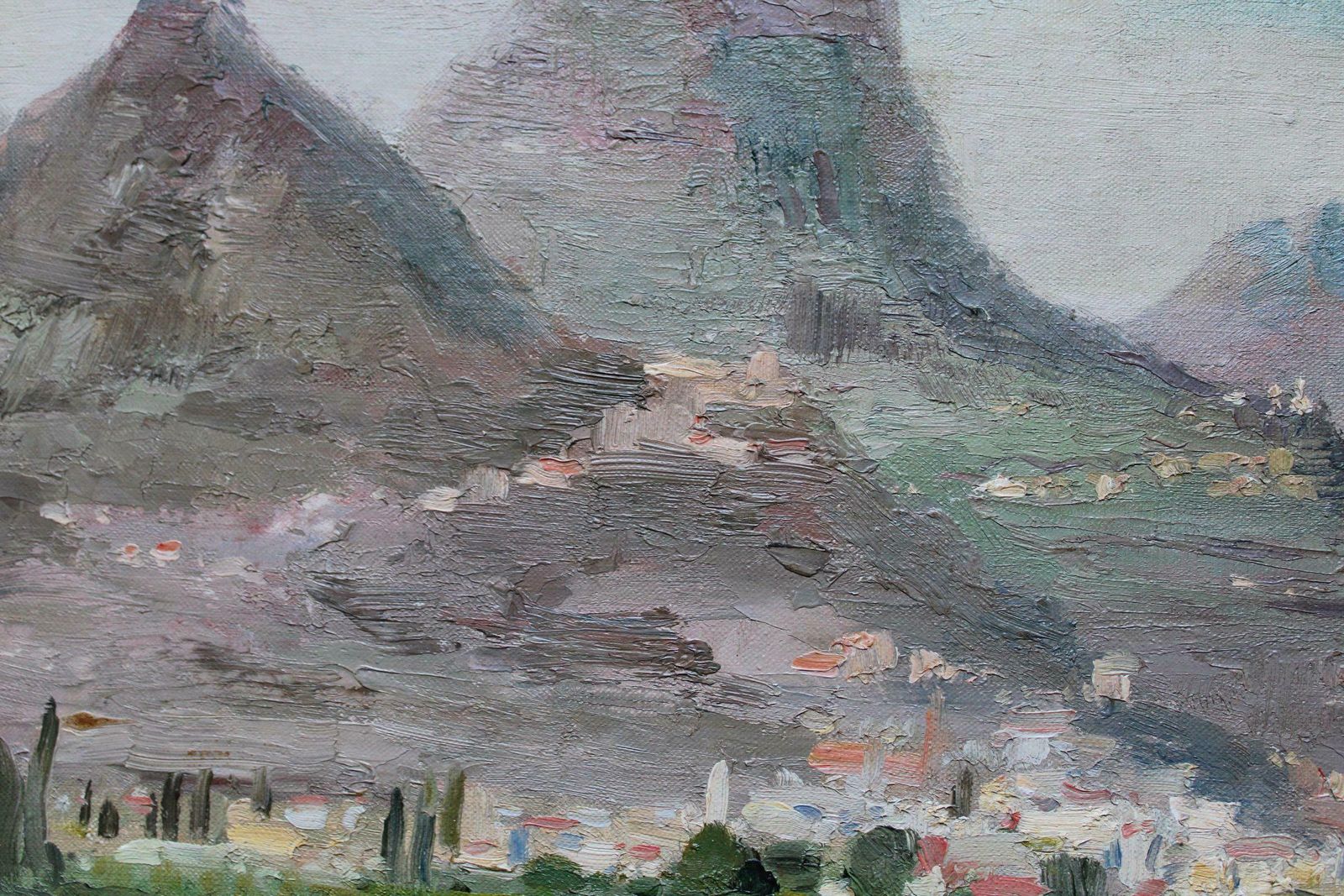 Julijs Vilumainis Landscape With Mountains, South Of France. Oil On Cardboard On Canvas, photo for sale