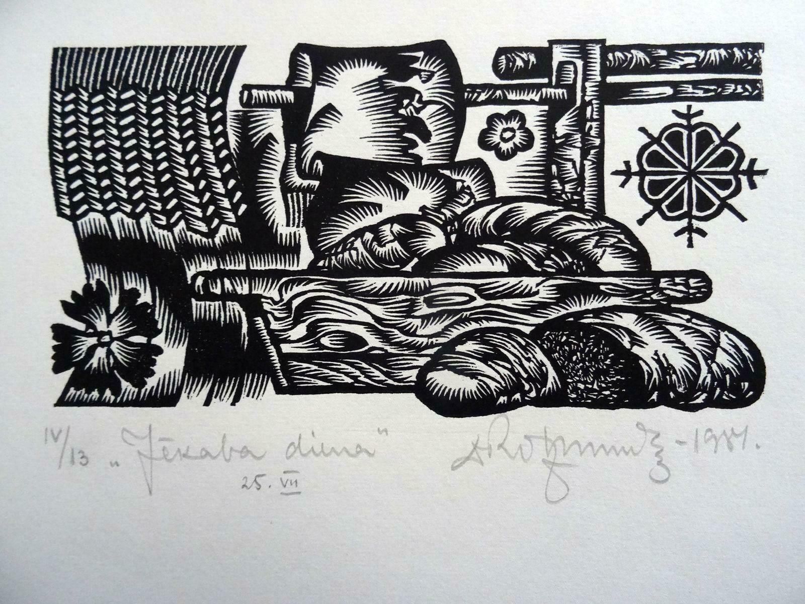 Dainis Rozkalns Jekabs Day. 1984. Paper, Linocut,